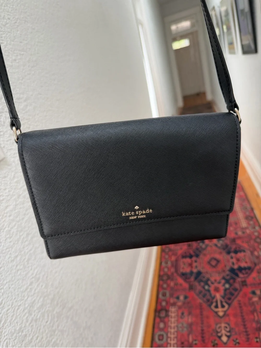 kate spade black leather crossbody bag